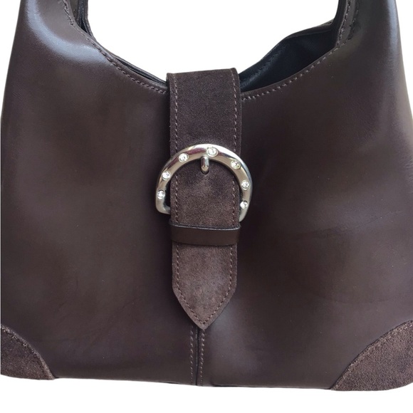 Tiffany & Fred Brown Leather & Suede Hobo With Buckle Detail - Picture 10 of 13